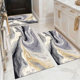 Three-piece kitchen rug set, non-slip and washable, abstract pattern kitchen hallway rug, soft and comfortable, suitable for sinks, floors, entra
