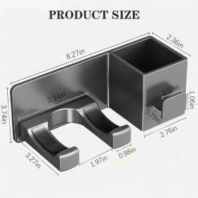 Hair Dryer Holder Wall Mounted, Blow Dryer Holder for Salon, Bedroom, Bathroom Storage