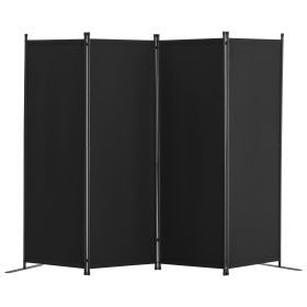 4 Panel Room Dividers, Foldable Privacy Screens, Cloth Segregation Panels for Workspace, Bedroom, Meal Space, Study Area, Self supporting, Black