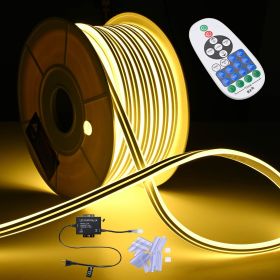 100 Feet LED Neon Rope Light AC 110-120V Warm White with Remote Control