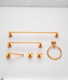 Bathroom Hardware Set, Thicken Space Aluminum 6 PCS Towel bar Set- Brushed Gold 24 Inches Wall Mounted