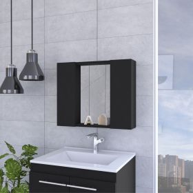 Draco Medicine Cabinet, Mirror, Double Door, One External Shelf