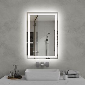 24"x36" LED Bathroom Mirror, Front-Lit and Back-Lit,3 Color Tem Adjustable, Brightness Memory, Anti-fog LED Vanity Mirror[Unable ship weekends