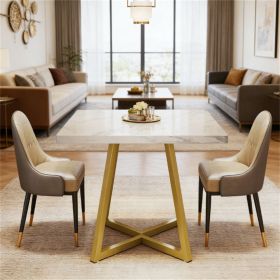 4 Person Rectangular Dining Table Small Kitchen Dining Room Table with Metal Foot in Industrial Style