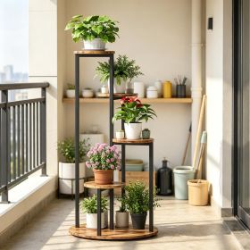 Indoor Plant Stand with Metal Frame for Balcony Garden Terrace - Multi-Functional Plant Holder for Home Decor