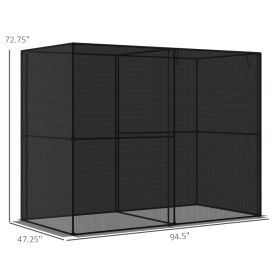 8' X 4' X 6' Crop Cage, Plant Protection Tent With Zippered Doors For Vegetable Garden, Backyard, Black (Option: Black)